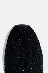 Czarne sneakersy damskie 2.BB8101 - Harpers.pl