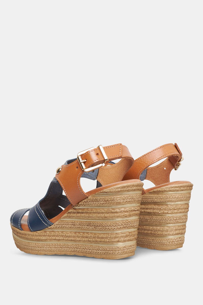 Granatowe sandały damskie R165 - Harpers.pl