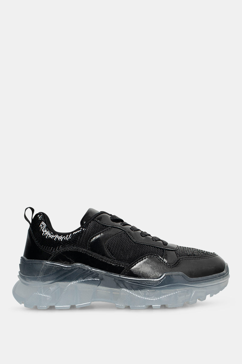 Czarne sneakersy damskie 2.FF0401