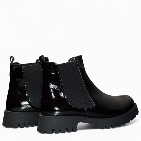 Ciralia Women's Black Leather Ankle Boots