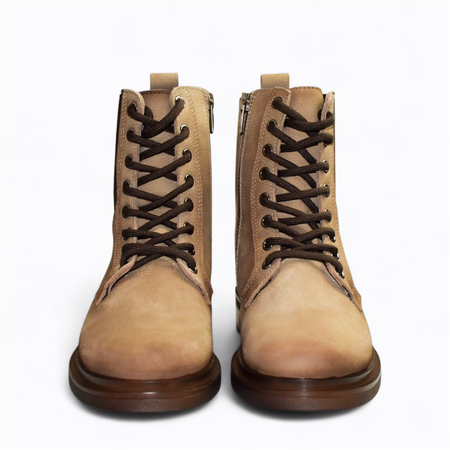 Skórzane szare trzewiki damskie Elandra