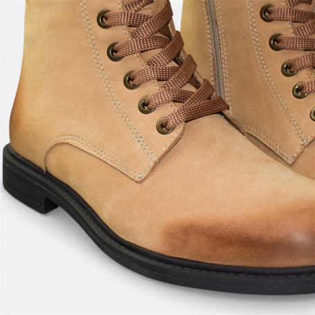 Emeriti Beige Leather Women's Boots