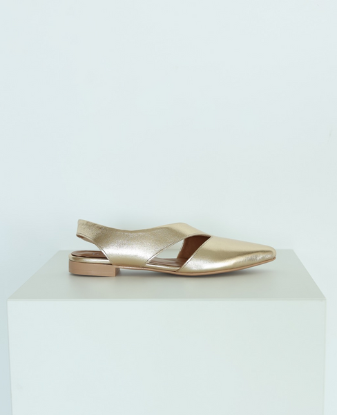 Abriela Women's Leather Gold Loafers