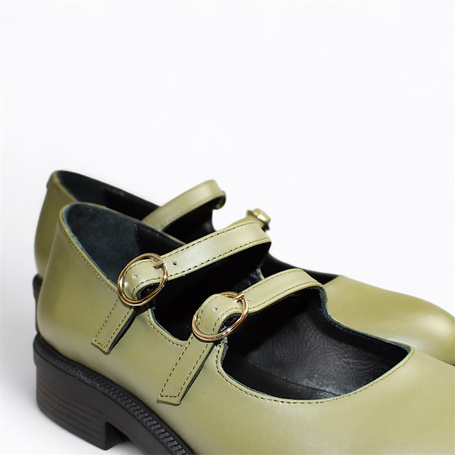 Kirella Women's Green Leather Low-Cut Shoes