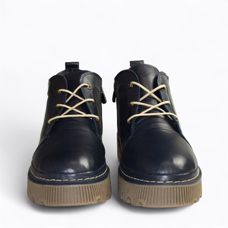Isovena Women's Navy Blue Leather Boots