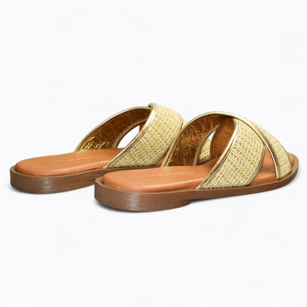 KRIMENA WOMEN'S GOLD FLIP-FLOPS