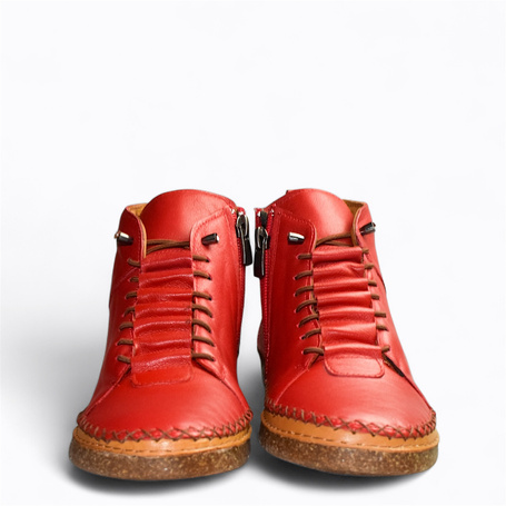 Cyrinna Women's Red Leather Boots
