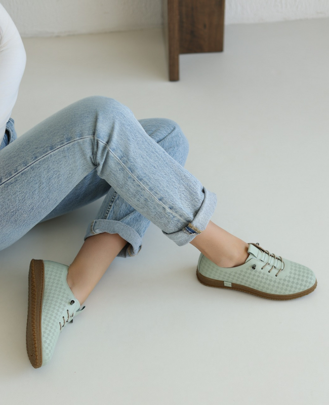 Glimora Women's Mint-Colored Leather Loafers