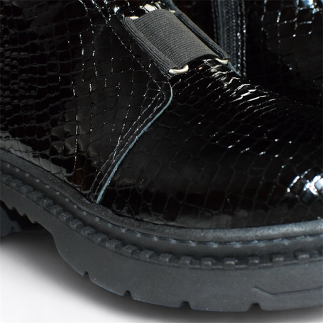Galenna Women's Black Leather Ankle Boots