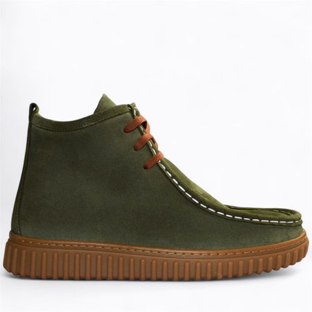 Skórzane oliwkowe trzewiki damskie Dalorin