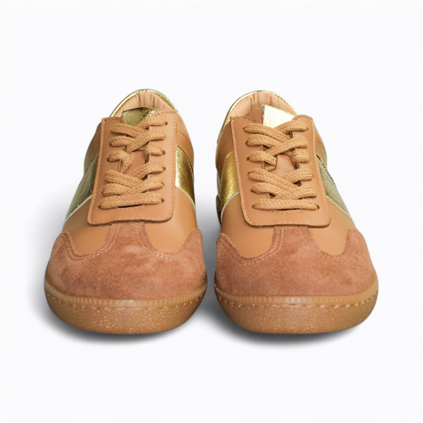 Teteria Beige Leather Women's Sneakers