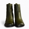 Skórzane zielone botki damskie Lamirel