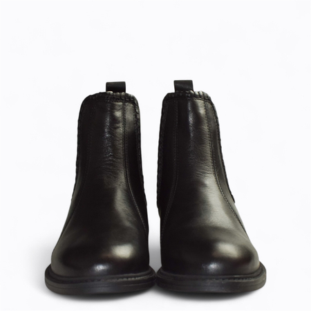 SKÓRZANE CZARNE SZTYBLETY DAMSKIE GALVINA