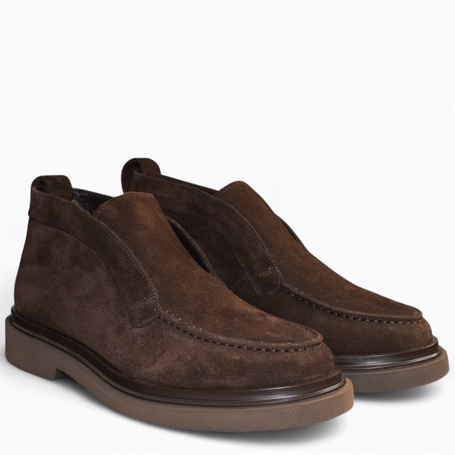 Oristia Women's Leather Chocolate-Brown Ankle Boots