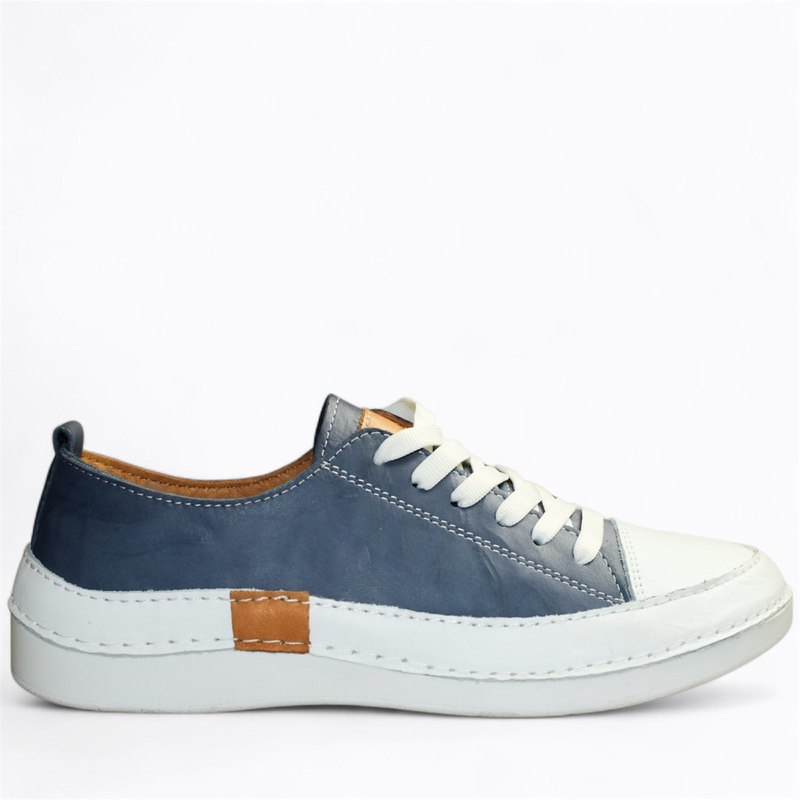 Skórzane granatowe półbuty damskie Fenleri