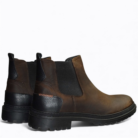 BARNABY MEN'S BROWN LEATHER CHELSEA BOOTS