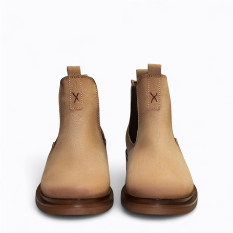 Manelia Beige Leather Women's Ankle Boots
