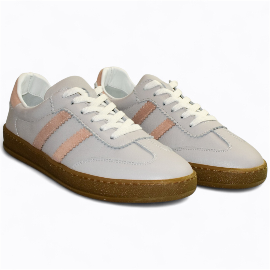 Skórzane beżowe sneakersy damskie Magline