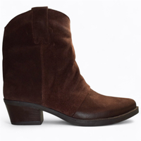 SKÓRZANE BRĄZOWE BOTKI DAMSKIE JUVITIA