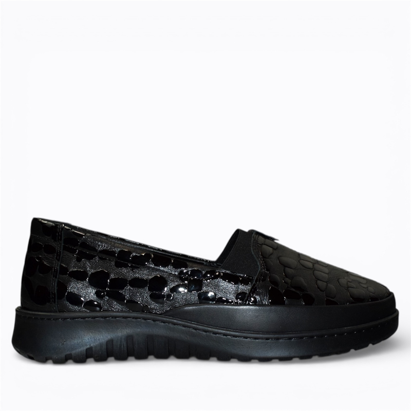 Skórzane czarne półbuty damskie Eranthi