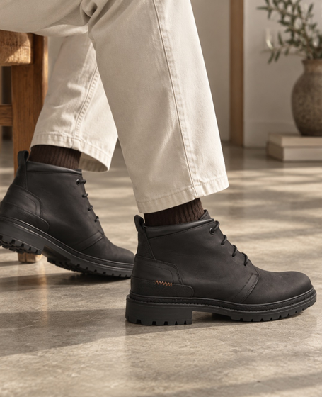 Davison Men's Black Leather Boots