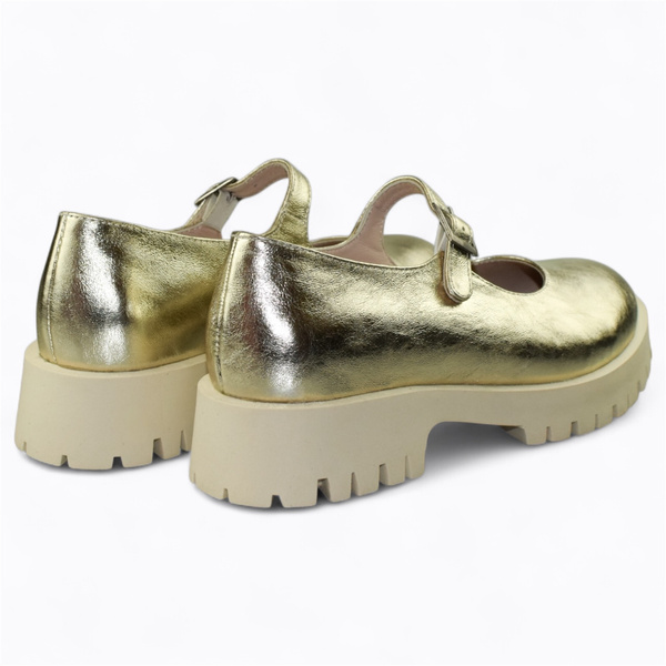 Garinia Women's Leather Gold Loafers