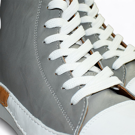 Skórzane szare trzewiki damskie Hekatia