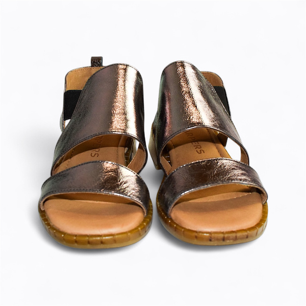 Adelira Women's Leather and Steel Sandals