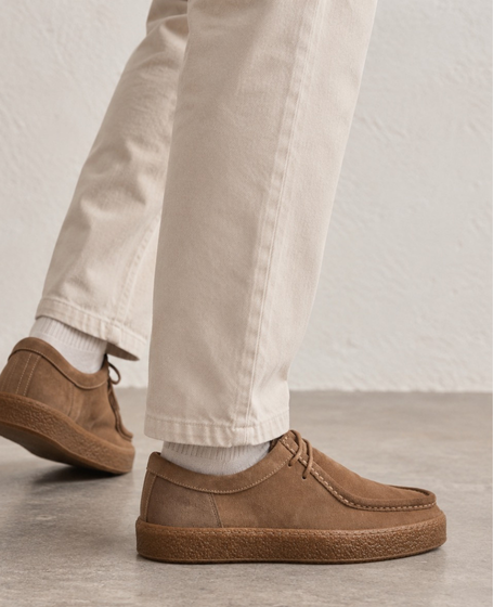 Solvrin Men's Beige Leather Loafers