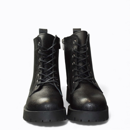 Skórzane czarne trzewiki damskie Regnika