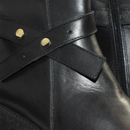 Euriana Women's Black Leather Ankle Boots