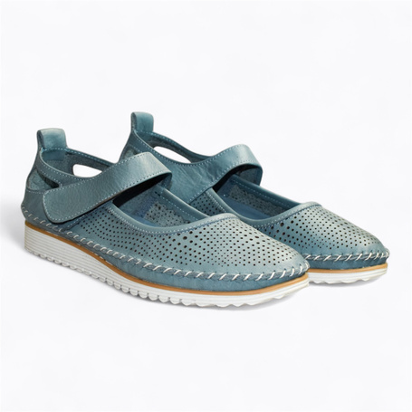 Drenira Women's Leather Denim Low-Top Shoes