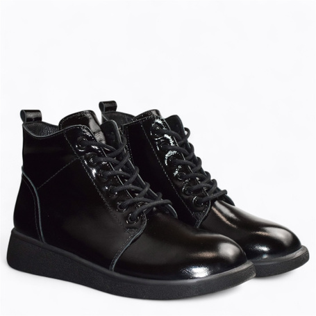 Alunire Women's Black Leather Boots