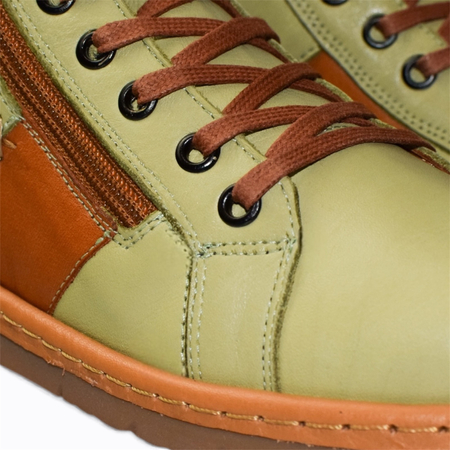 Skórzane zielone trzewiki damskie Esteril