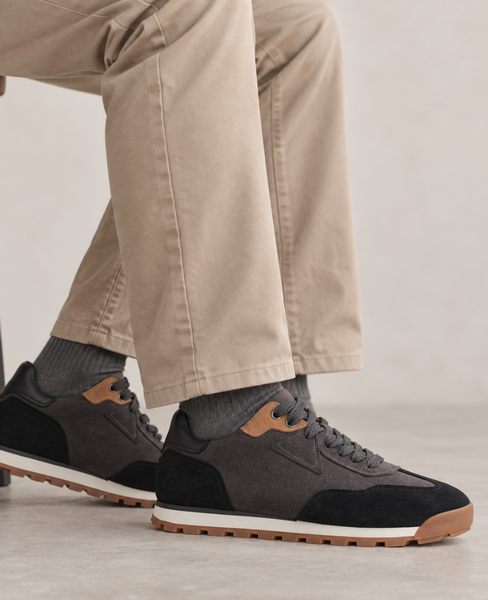 Steller Men's Ash-Gray Leather Sneakers