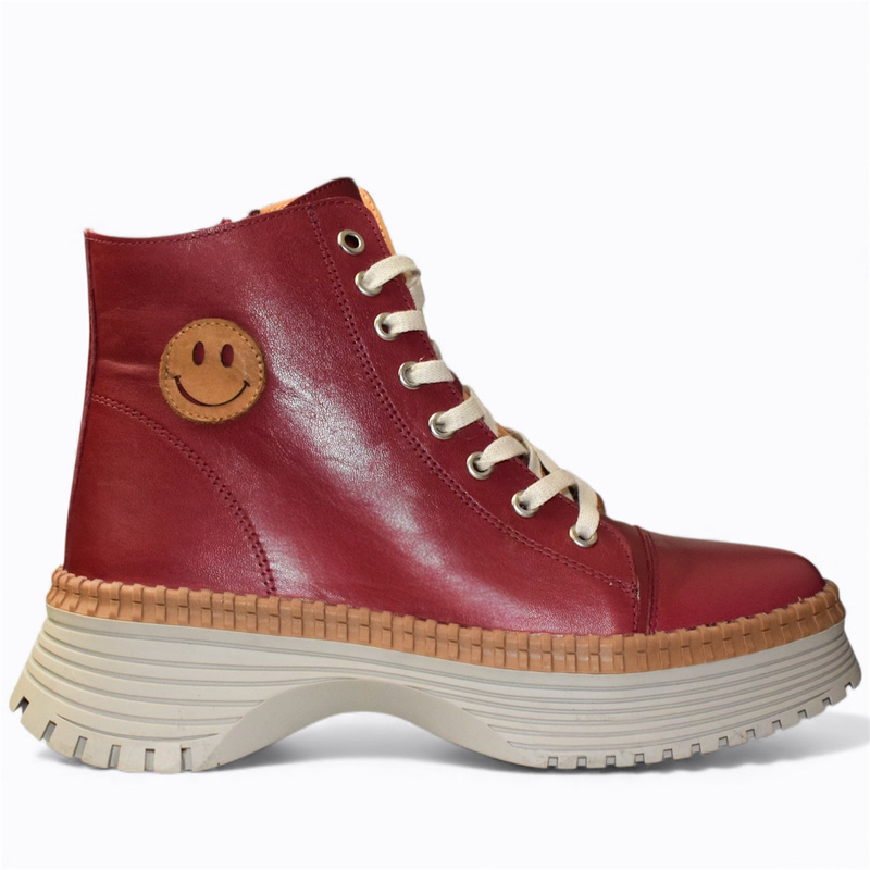 Omireti Women's Red Leather Boots