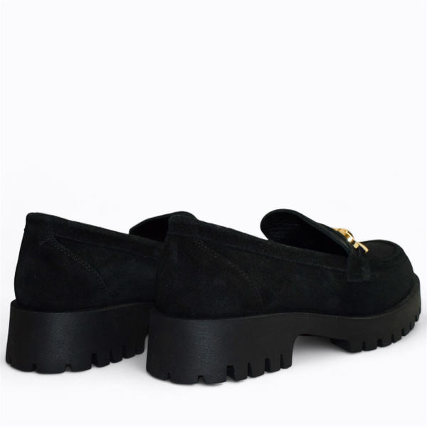 Tilomea Women's Black Leather Low-Cut Shoes