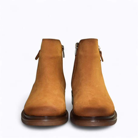 Perlina Women's Red Leather Ankle Boots
