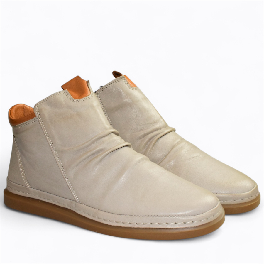 Skórzane szare trzewiki damskie Renatia