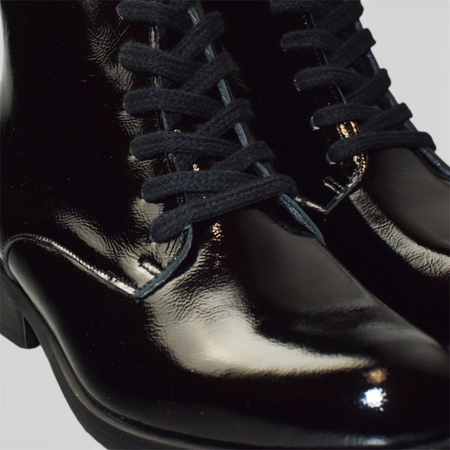 SKÓRZANE CZARNE BOTKI DAMSKIE CANAVIA