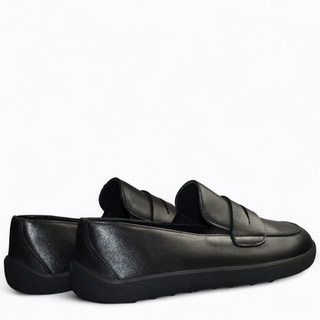 Skórzane czarne półbuty damskie barefoot Fenaria