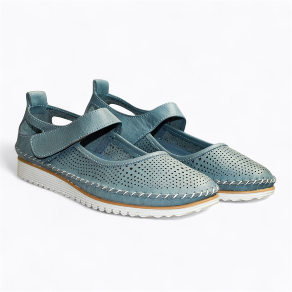 Drenira Women's Leather Denim Low-Top Shoes