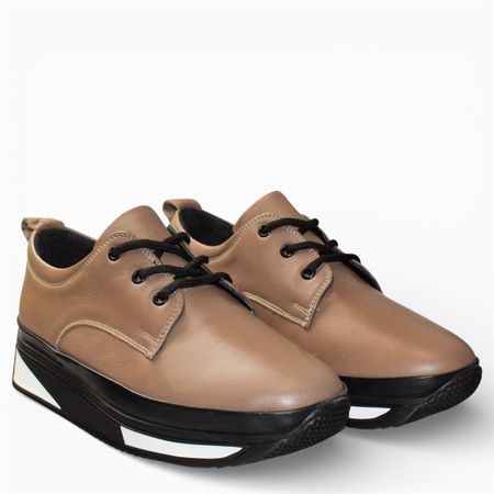 SKÓRZANE SZARE PÓŁBUTY DAMSKIE GRISANE