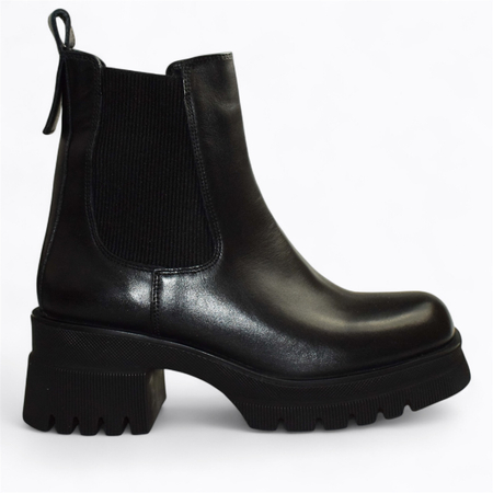 SKÓRZANE CZARNE BOTKI DAMSKIE ZARELIN