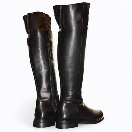 SKÓRZANE CZARNE KOZAKI DAMSKIE LUREMIA