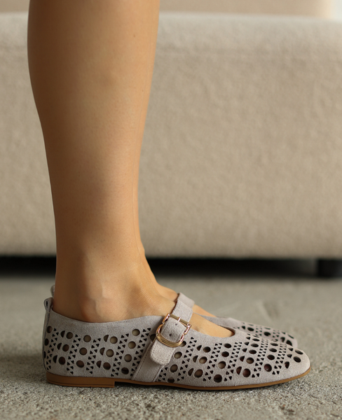 Seperti Women's Gray Leather Low-Top Shoes