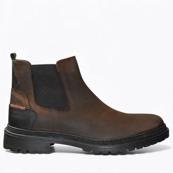 BARNABY MEN'S BROWN LEATHER CHELSEA BOOTS