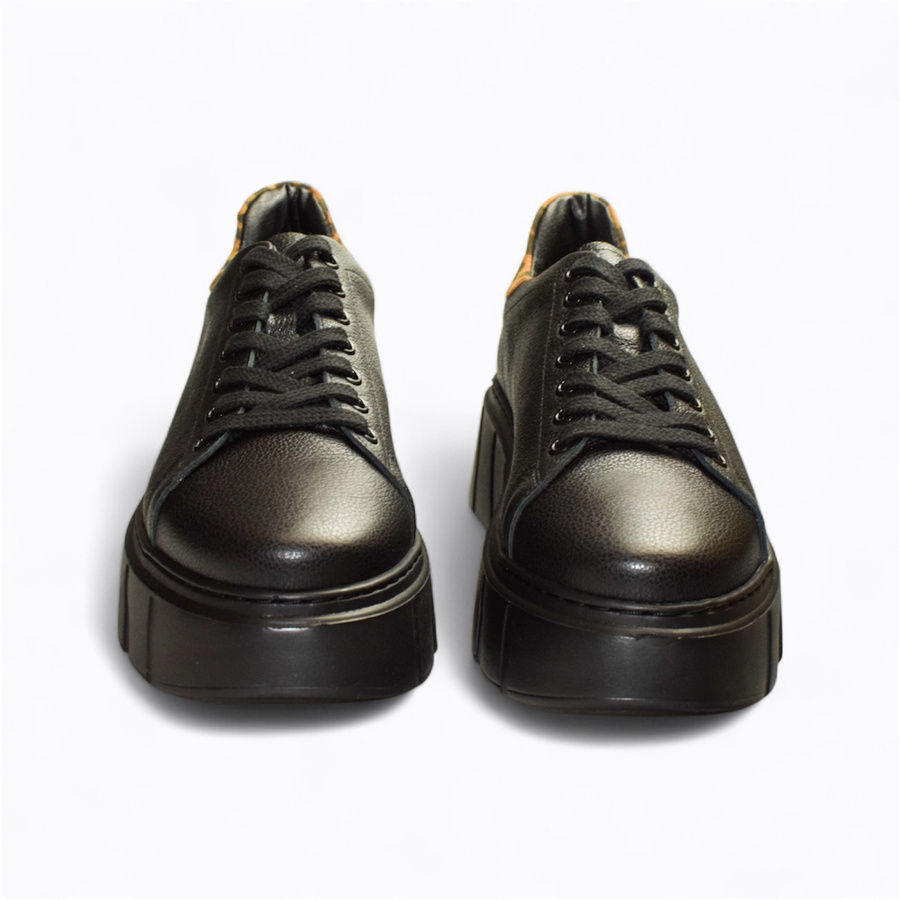 Skórzane czarne sneakersy damskie Lexeria