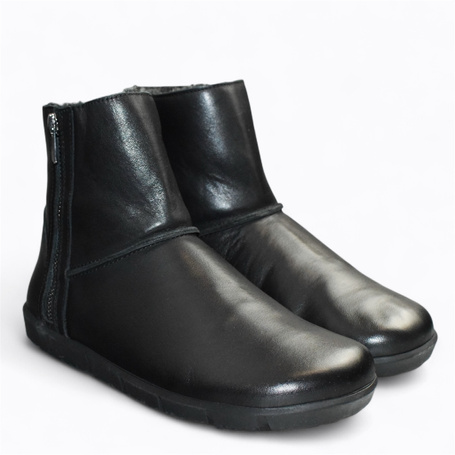 Thaliva Women's Black Leather Barefoot Boots