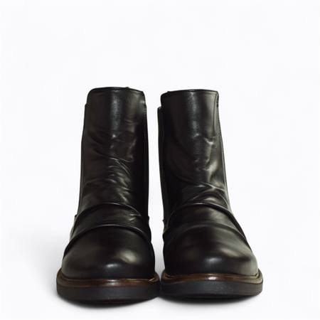 SKÓRZANE CZARNE BOTKI DAMSKIE LISAVIA